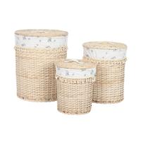Wasmand Home ESPRIT Natuurlijk vlechtwerk Shabby Chic 45 x 45 x 55 cm 3 Onderdelen