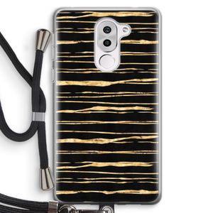 Gouden strepen: Honor 6X Transparant Hoesje met koord