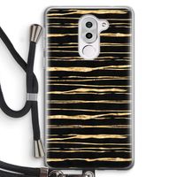 Gouden strepen: Honor 6X Transparant Hoesje met koord