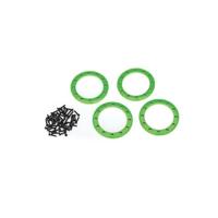 Traxxas - Beadlock rings, green (2.2) (aluminum) (4)/ 2x10 CS (48) (TRX-8168G)