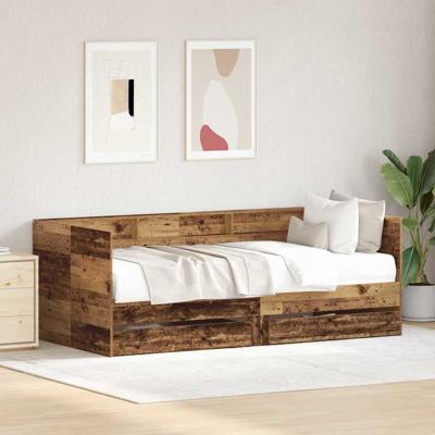 Dagbedframe met lades Oud hout 100 x 200 cm Bewerkt hout