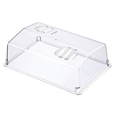 Transparante kweekbakdeksel met twee regelbare ventilatieopeningen 37,5 x 24 x 12 cm