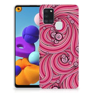 Samsung Galaxy A21s Hoesje maken Swirl Pink