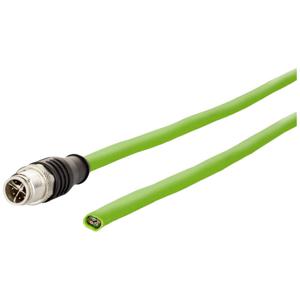 Metz Connect 142M2X10050 M12 Netwerkkabel, patchkabel CAT 6A S/FTP 5.00 m Groen PUR-mantel, Zuurbestendig, Ozonbestendig, UV-bestendig, Sleepketting geschikt,