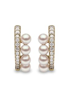 Yoko London boucles d'oreilles Eclipse en or 18ct serties de perles d'Akoya et de diamants