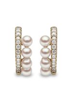 Yoko London boucles d'oreilles Eclipse en or 18ct serties de perles d'Akoya et de diamants