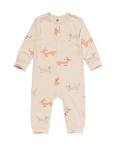 HEMA Babypyjama Jumpsuit Teckels Beige (beige)