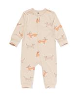 HEMA Babypyjama Jumpsuit Teckels Beige (beige)