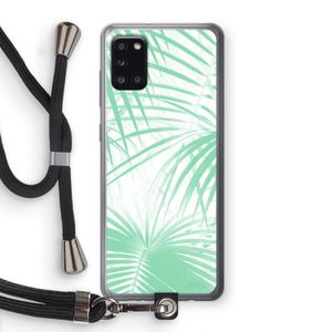 Palmbladeren: Samsung Galaxy A31 Transparant Hoesje met koord