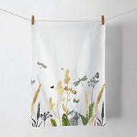 Theedoek Ornamental Flowers White