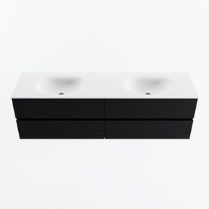 MONDIAZ VICA 170cm badmeubel onderkast Urban 4 lades. Wastafel MOON dubbel 2 kraangaten, kleur Talc.