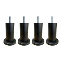Stalen meubelpoot mat zwart rond ø 4,2 cm en hoogte 10 cm (M8) - Set van 4 stuks Stalen meubelpoot mat zwart rond ø 4,2 cm en hoogte 10 cm (M8) - Set van 4 stuks