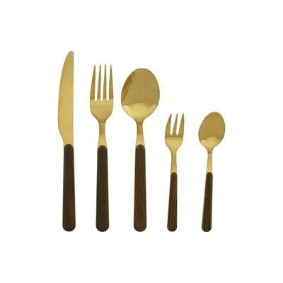 Bestek Home ESPRIT Bruin Gouden Roestvrij staal ABS 17 x 7 x 24 cm 20 Onderdelen