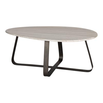 Muka Salontafel Hoog Donkergrijze Basis Wit Marmer