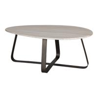 Muka Salontafel Hoog Donkergrijze Basis Wit Marmer