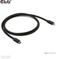 CLUB3D ThunderboltTM 5 Gecertificeerd 8K240Hz 80/120 Gbps EPR 240 Watt Kabel M/M 1m CLUB3D ThunderboltTM 5 Gecertificeerd 8K240Hz 80/120 Gbps EPR 240 Watt Kabel M/M 1m