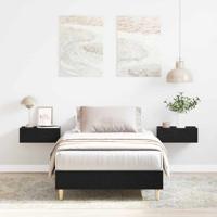 Bedframe Zwart eiken 100 x 200 cm Bewerkt hout