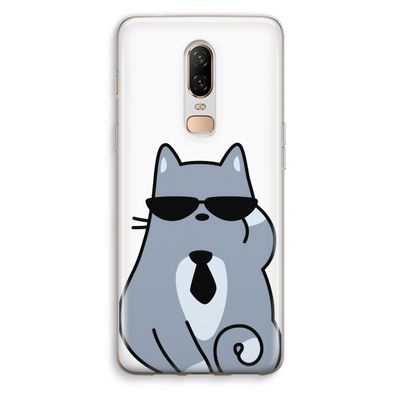 Cool cat: OnePlus 6 Transparant Hoesje