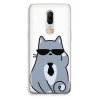 Cool cat: OnePlus 6 Transparant Hoesje