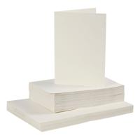 Creativ Company Kaarten en enveloppen, afmeting kaart 10,5x15 cm, afmeting envelop 11,5x16,5 cm, 110+220 gr, off-white, 50 set/ 1 doos