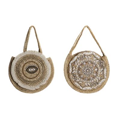 Dames handtas DKD Home Decor Zwart Beige Natuurlijk 36 x 12 x 36 cm (2 Stuks)
