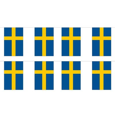 2x stuks luxe Zweden vlaggenlijn 9 m 2x stuks luxe Zweden vlaggenlijn 9 m