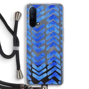 Blauwe pijlen: OnePlus Nord CE 5G Transparant Hoesje met koord