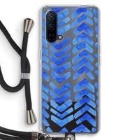 Blauwe pijlen: OnePlus Nord CE 5G Transparant Hoesje met koord