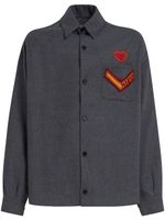 Marni chemise à patch logo - Gris