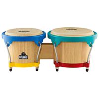 Nino Percussion NINO3NT-HK houten bongoset harlekijn hardware - thumbnail