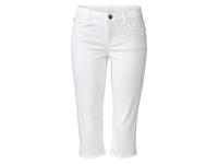 esmara Dames jeans capri (44, Wit) - thumbnail