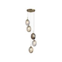 Searchlight 5-lichts hanglampWhirl rond gekleurd glas - 24142-5SB