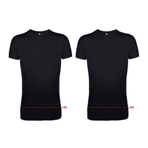 Set van 2x stuks extra lang t-shirt zwart, maat: 2XL