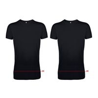 Set van 2x stuks extra lang t-shirt zwart, maat: 2XL