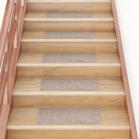 VidaXL 15 st trapmatten zelfklevend rechthoekig 60x25 cm crèmekleurig