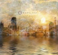 Karo-art Afbeelding op acrylglas - New York, digitale afbeelding op canvas