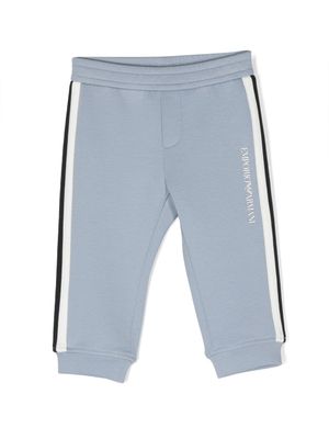 Emporio Armani Kids pantalon de jogging à logo imprimé - Bleu