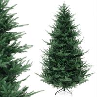 135/180/210/240cm Kunstkerstboom Scharnierende Nepkerstboom Warm Witte LED's Voorverlichte Decoratieboom Groen