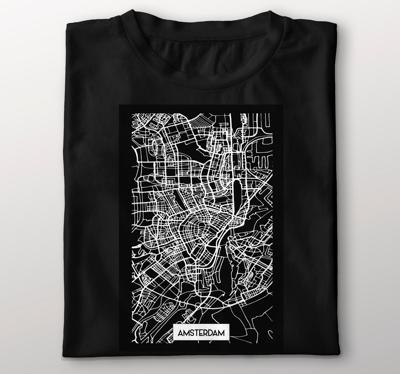 Amsterdam topografische kaart T-shirt