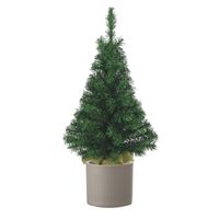 Volle kunst kerstboom 75 cm inclusief taupe pot - thumbnail