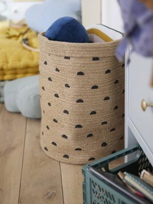 Grote etnische mand XL van jute naturel