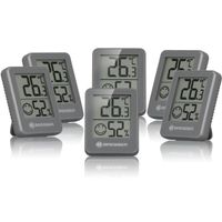 BRESSER ClimaTemp Hygro Indicator Set van 6 Thermo-/Hygrometers (grijs) - thumbnail