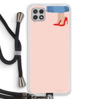 High heels: Samsung Galaxy A22 4G Transparant Hoesje met koord