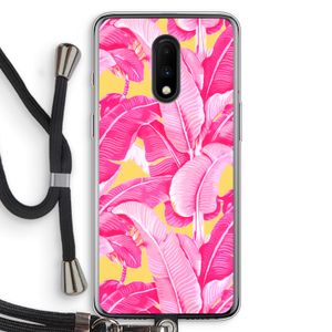 Pink Banana: OnePlus 7 Transparant Hoesje met koord