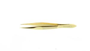 Malteser Pincet 8cm verguld spits 424-G