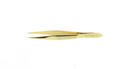 Malteser Pincet 8cm verguld spits 424-G