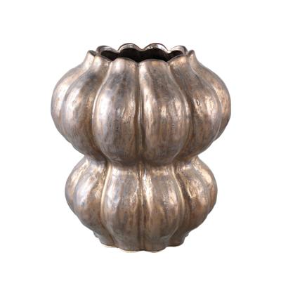 Niek Bronzen keramische pot ronde vormige bol L