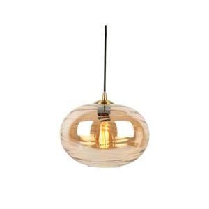 Leitmotiv - Pendant lamp Glamour Sphere glass amber brown