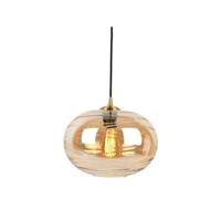 Leitmotiv - Pendant lamp Glamour Sphere glass amber brown