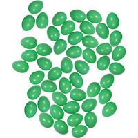 50x Plastic groene eitjes 4 cm decoratie/versiering - Feestdecoratievoorwerp - thumbnail